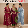 Pack Of 3 Kurta Set with Dupatta (KS-2)