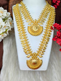 1 Gram Gold Plated Matte Finish Haram Necklace Combo for Women – Traditional Bridal Jewellery