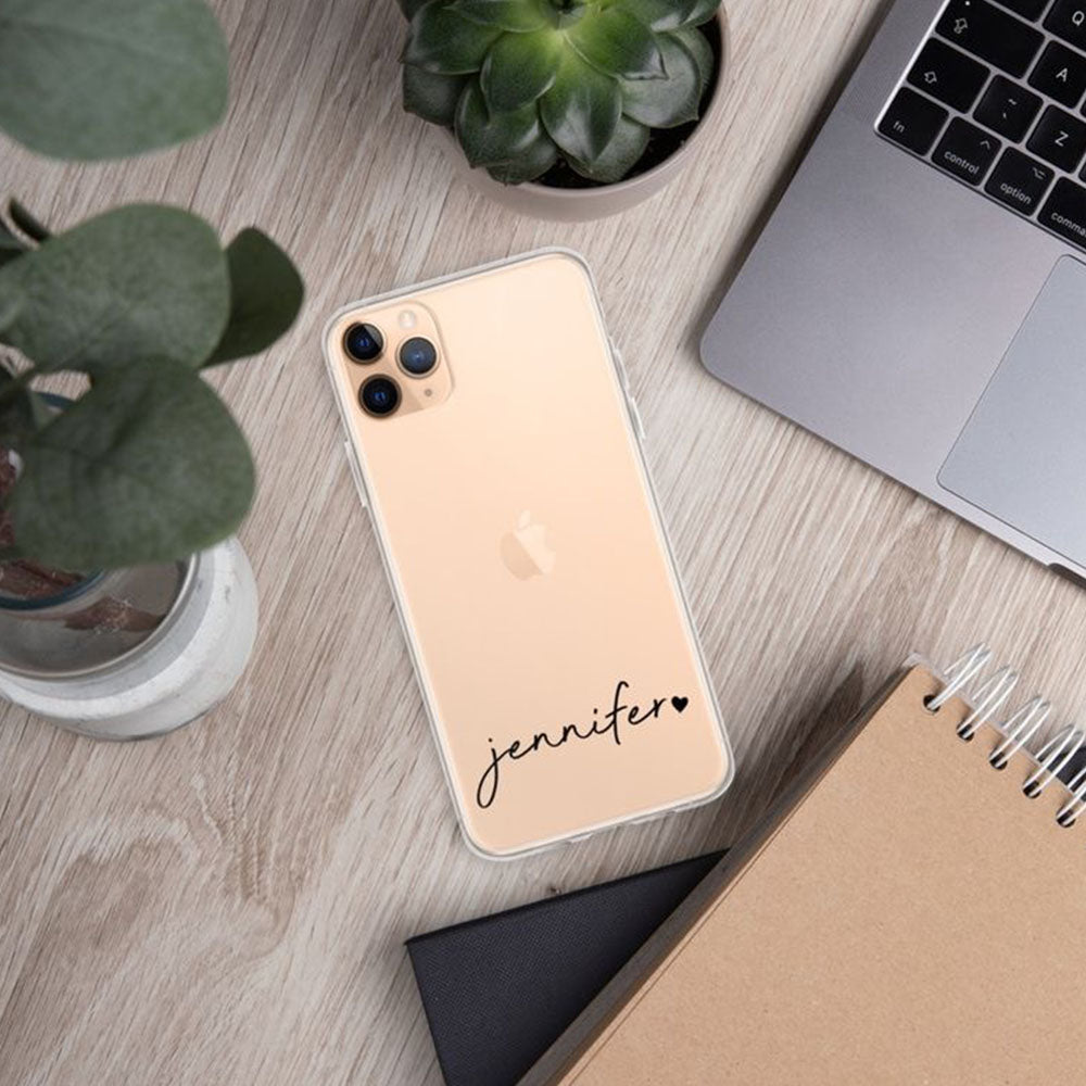 Transparent Bottom Name silicone case