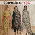 Pack Of 3 Kurta Summer Collection Set (CKS_03)