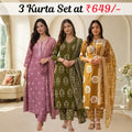 Pack Of 3 Women's Kurta Set (CS_01)