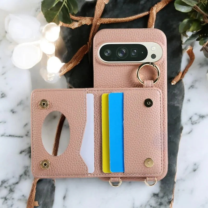 Elegance Crossbody Leather Wallet Case - Google