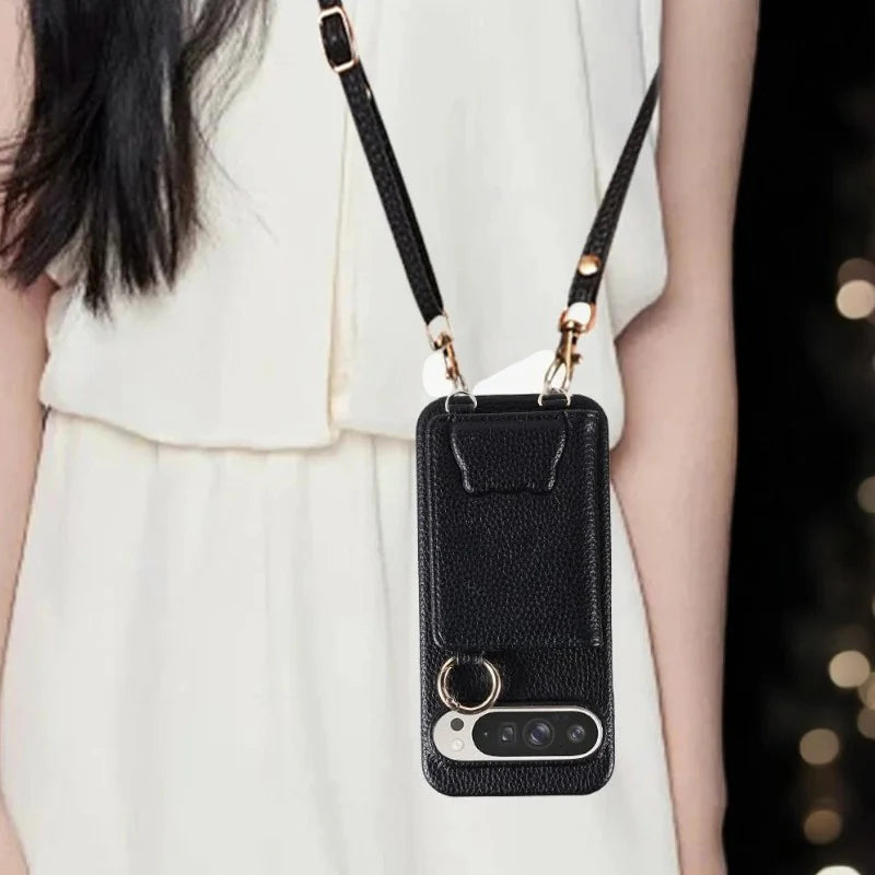 Elegance Crossbody Leather Wallet Case - Google