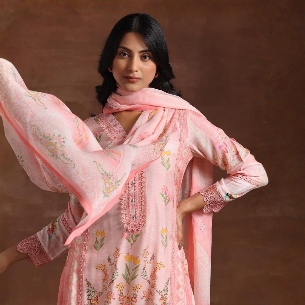 Pack of 2 Premium Cotton Kurtis with Plazzo Pant & Dupatta – Casual Ethnic| C-14