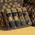 Men's Luxury Style Golden Print Boxers (Pack Of 9) Gift Box