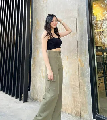 FESTIVE SALE LIVE !! 🔥🚀 (PACK - 3) Straight-leg pants with horizontal pockets made of ruby