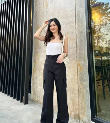 FESTIVE SALE LIVE !! 🔥🚀 (PACK - 3) Straight-leg pants with horizontal pockets made of ruby