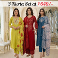 Pack Of 3 Women's Kurta Set (CS_05)