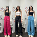 FESTIVE SALE LIVE !! 🔥🚀 (PACK - 3) Straight-leg pants with horizontal pockets made of ruby