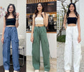 FESTIVE SALE LIVE !! 🔥🚀 (PACK - 3) Straight-leg pants with horizontal pockets made of ruby