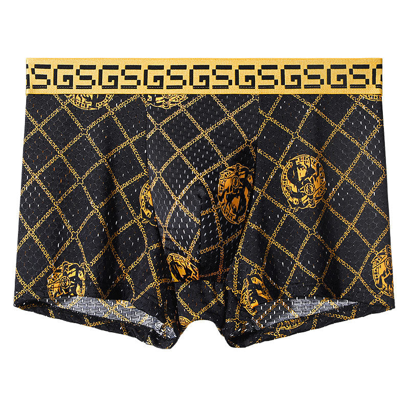 Men's Luxury Style Golden Print Boxers (Pack Of 9) Gift Box
