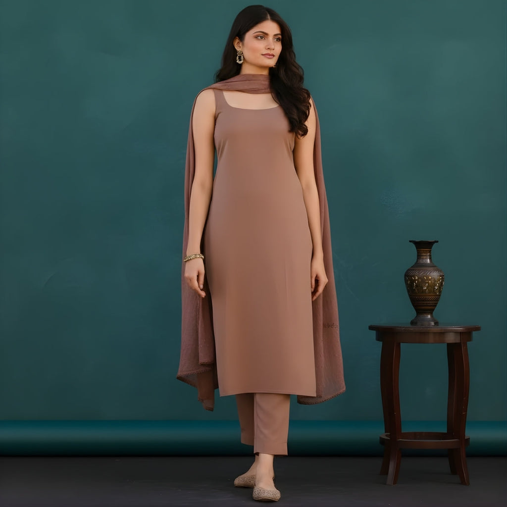 Women's Pack of 3 Pure Cotton Kurtis with Pant & Dupatta |C-018