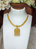 1 Gram Gold Plated Matte Finish Haram Necklace Combo for Women – Traditional Bridal Jewellery