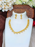 1 Gram Gold Plated Matte Finish Haram Necklace Combo for Women – Traditional Bridal Jewellery