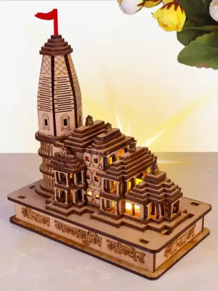 Shree Ram Ayodhya 3D Wooden Temple (WITH LED LIGHT) (FLAT 50% OFF)