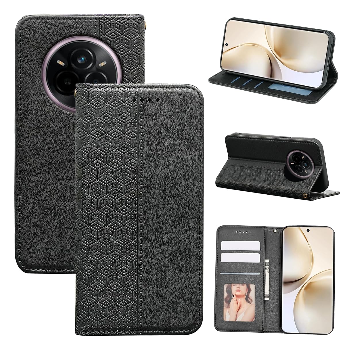 Realme Wallet Phone Case  Pattern Imprint Leather Flip Cover