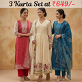 Pack Of 3 Kurta Set with Dupatta (KS-10)