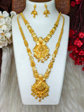 1 Gram Gold Plated Matte Finish Haram Necklace Combo for Women – Traditional Bridal Jewellery
