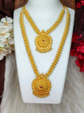 1 Gram Gold Plated Matte Finish Haram Necklace Combo for Women – Traditional Bridal Jewellery