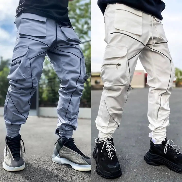 Mens Loose Cargo Baggy Hip Hop Long Pants Trousers Cargo Pants pack of (2)
