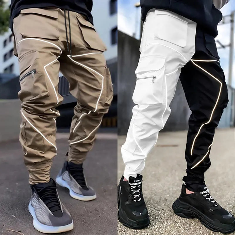 Mens Loose Cargo Baggy Hip Hop Long Pants Trousers Cargo Pants pack of (2)