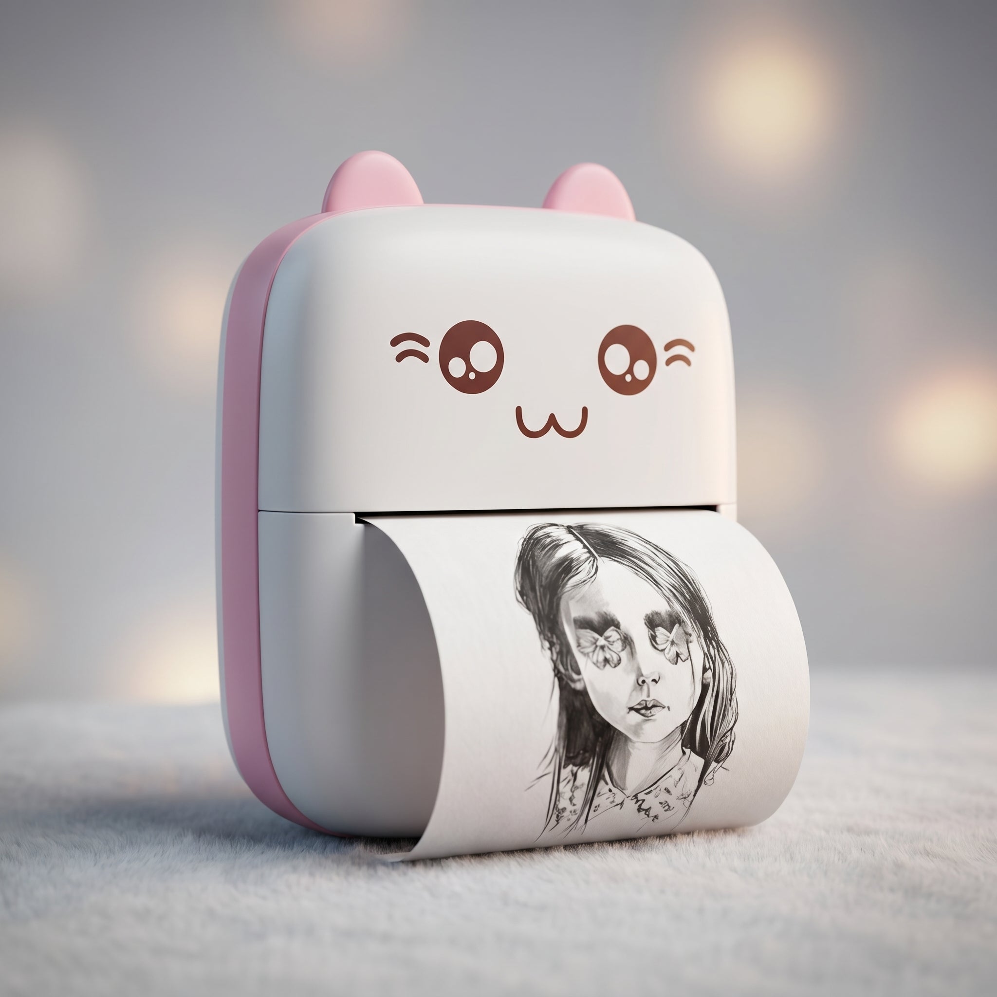 Cute Mini Bluetooth Thermal Printer - Portable Inkless Pocket Printer for Kids & Adults