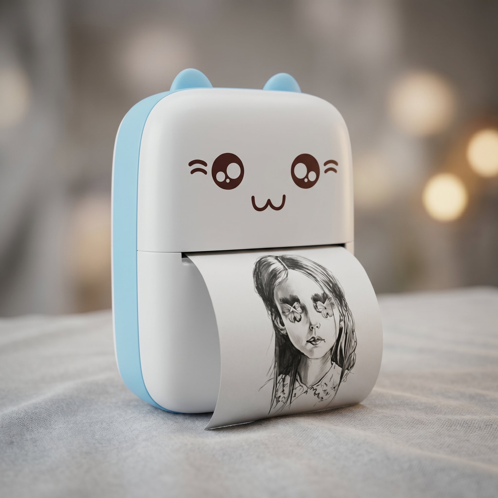Cute Mini Bluetooth Thermal Printer - Portable Inkless Pocket Printer for Kids & Adults