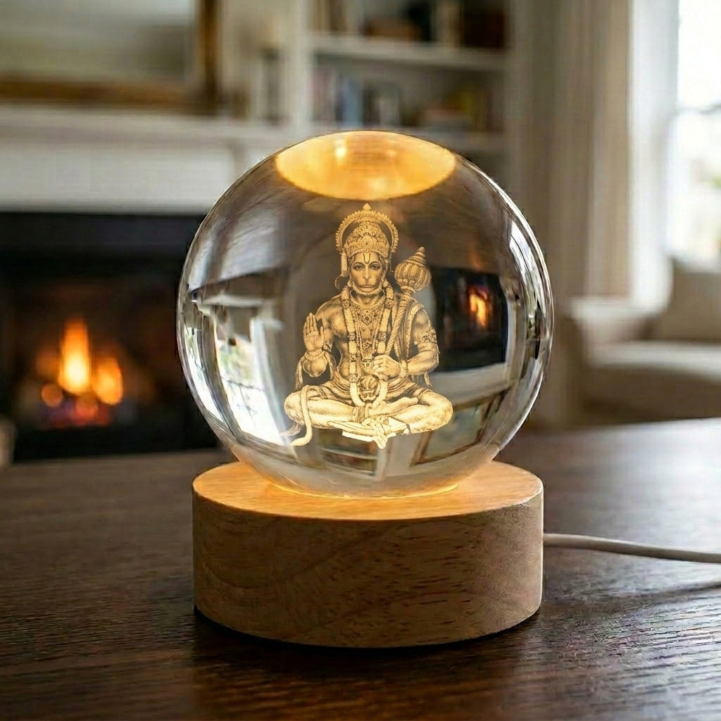 Lord Shiv Ji,Ganjesh Ji,Hanuman Ji Swing Crystal Ball Night Lamp
