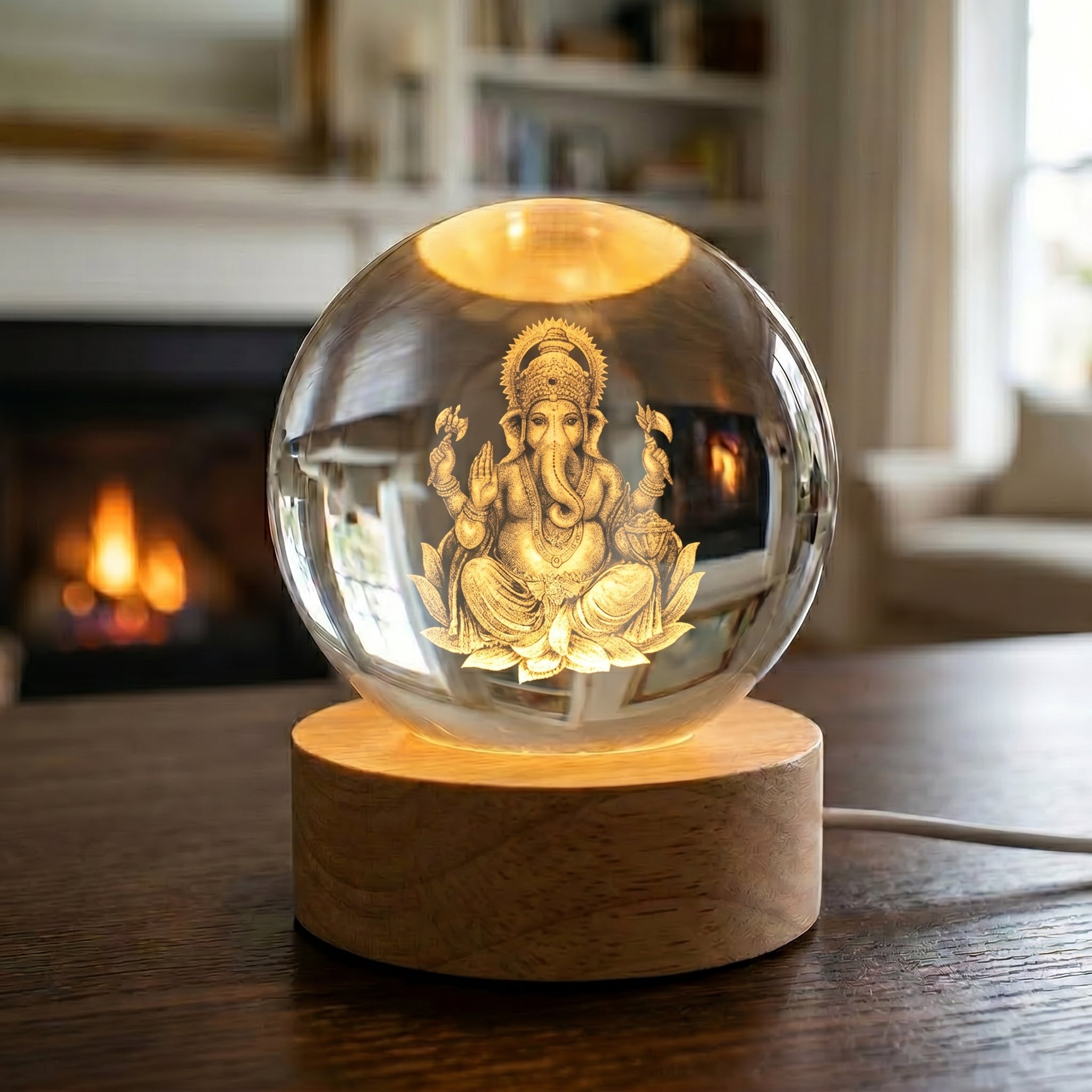 Lord Shiv Ji,Ganjesh Ji,Hanuman Ji Swing Crystal Ball Night Lamp