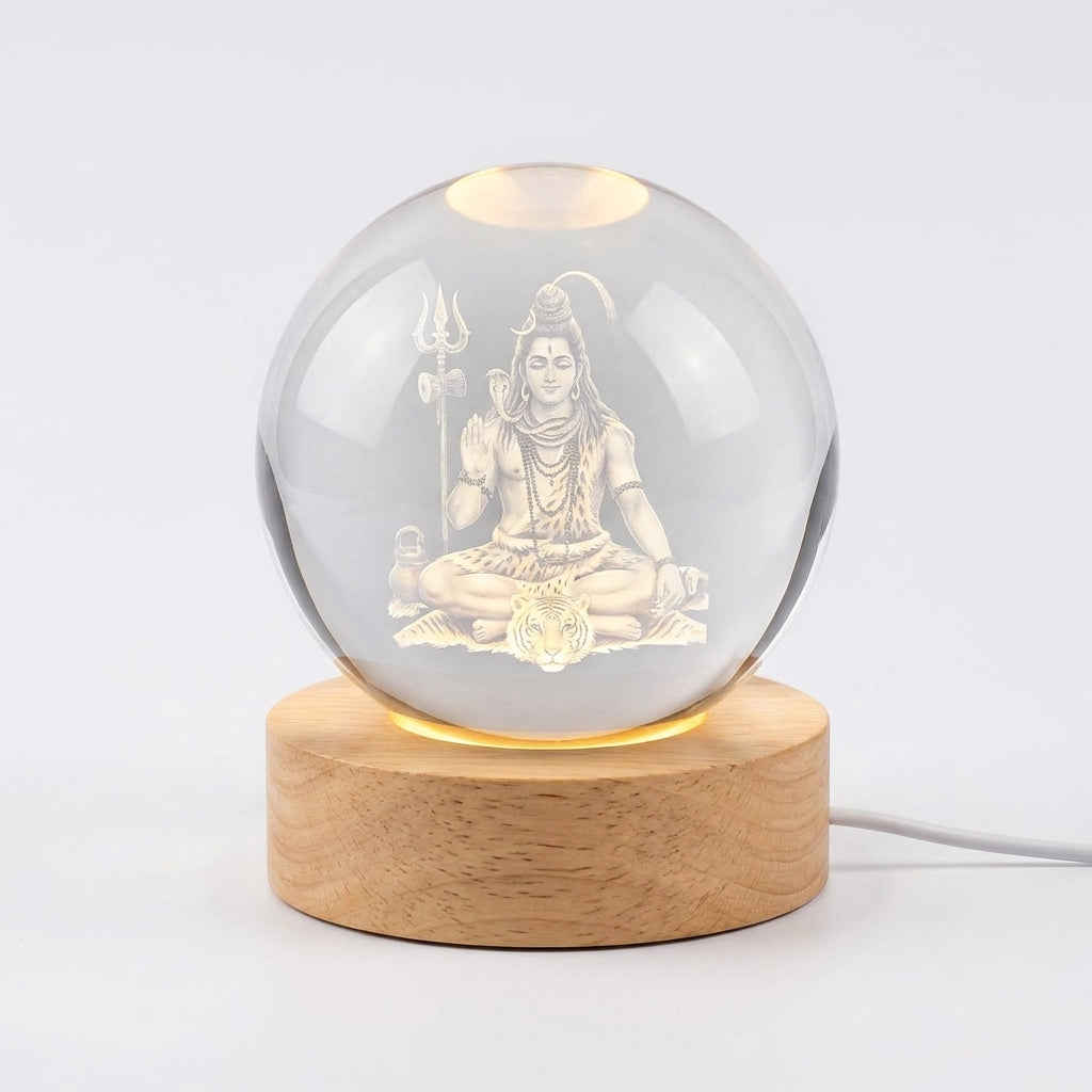 Lord Shiv Ji,Ganjesh Ji,Hanuman Ji Swing Crystal Ball Night Lamp