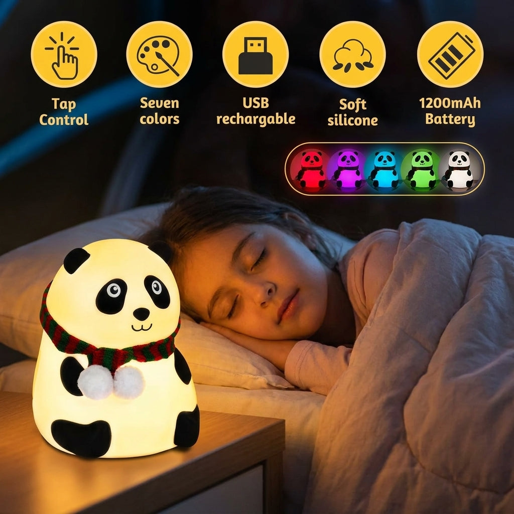 Soft Silicone Touch-Control Night Light - Color-Changing LED Bedside Lamp