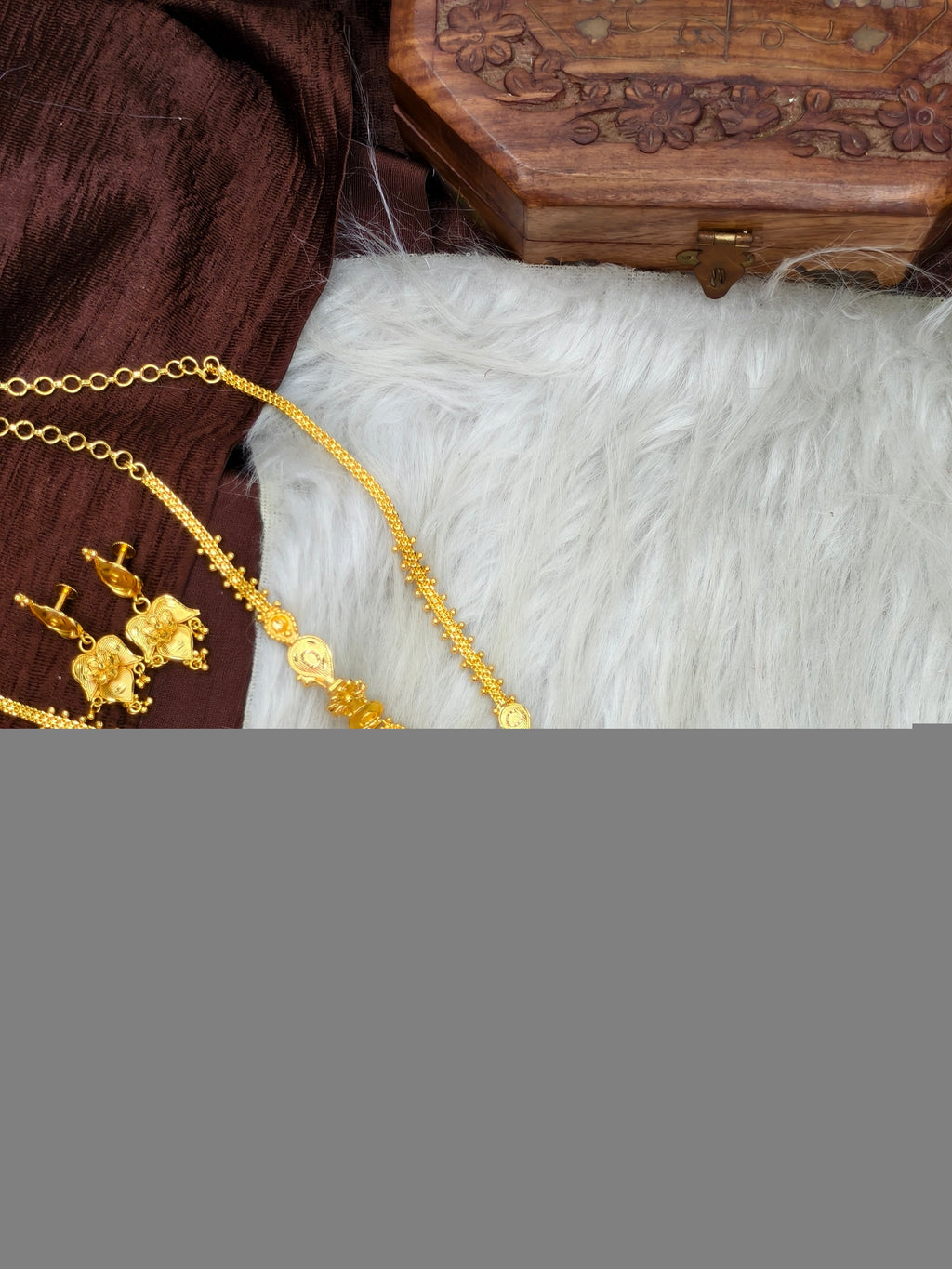 1 Gram Gold Plated Matte Finish Haram Necklace Combo for Women – Traditional Bridal Jewellery