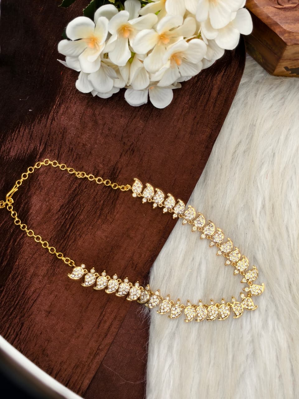 Women Impone Stone Necklace – Premium Gold Finish Traditional Design