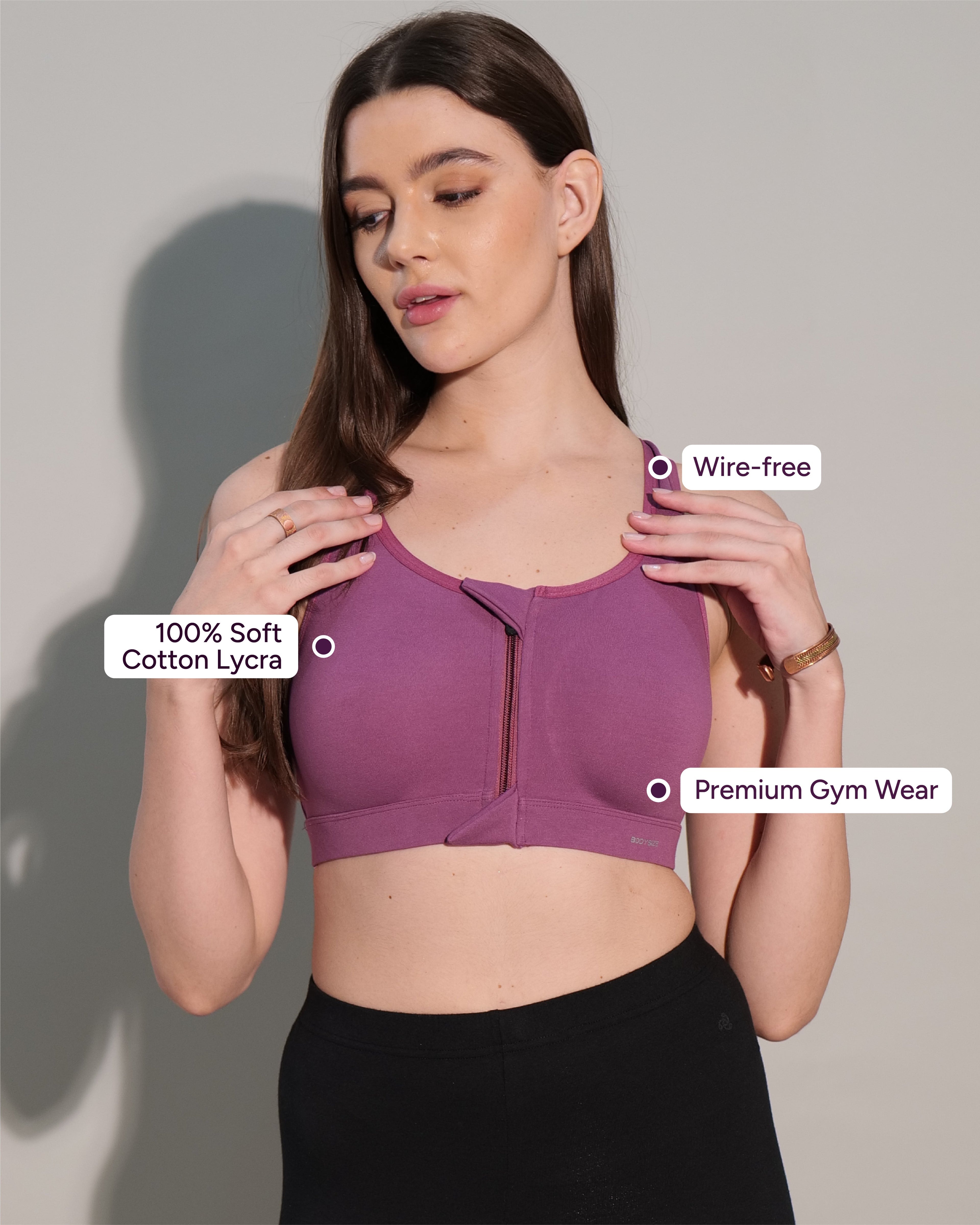 Zipper Sports Cotton Bra Pack of 6