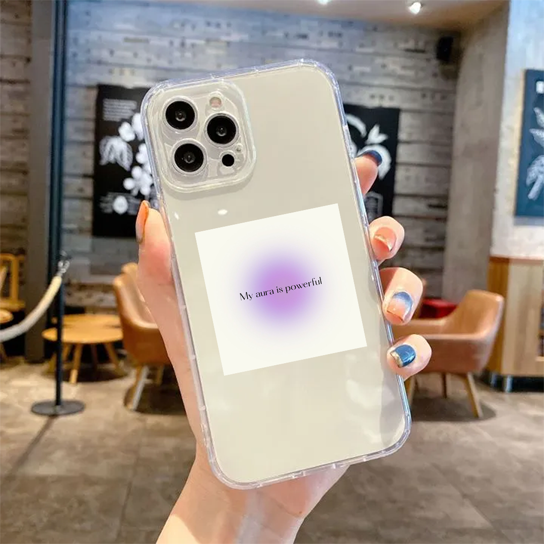 My Aura is Powerful Purple Clear Silicone Case
