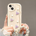 Milky White 3D Pearl and Heart iPhone Case with Charm