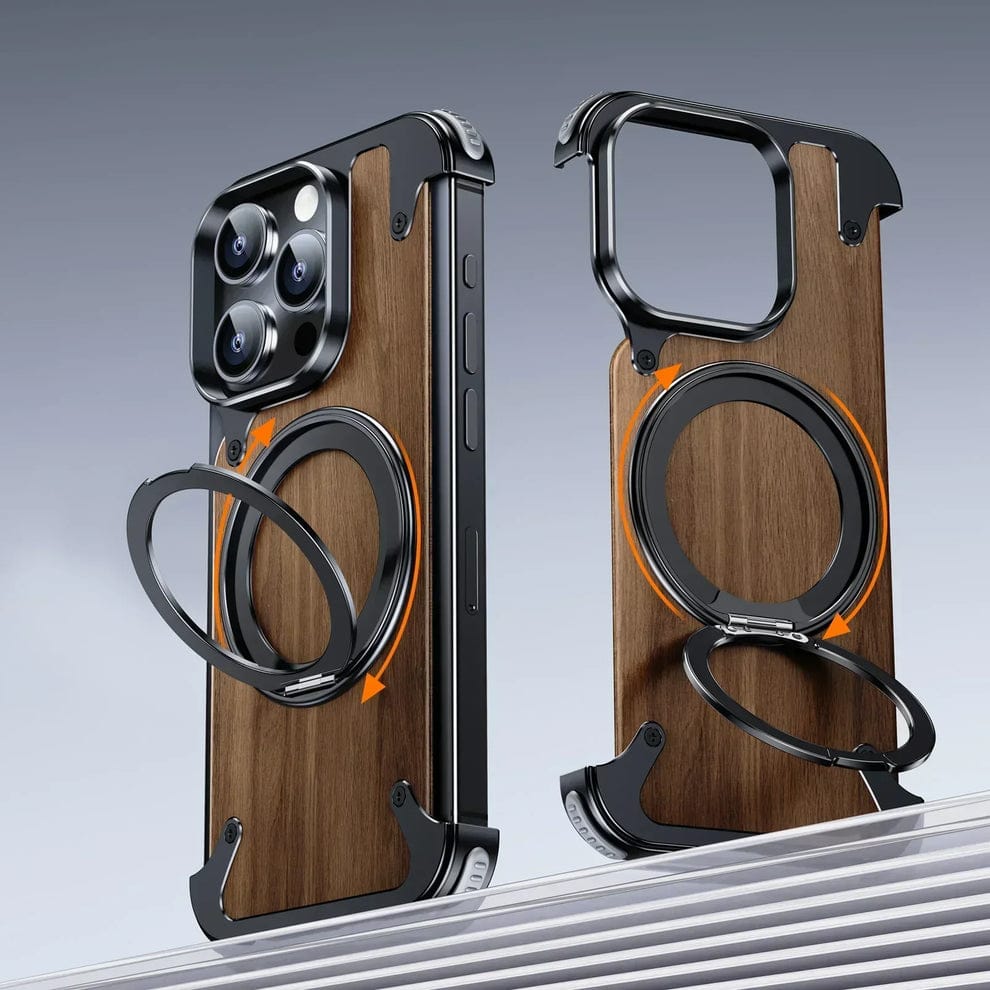 Luxury Wooden Metal iPhone Case