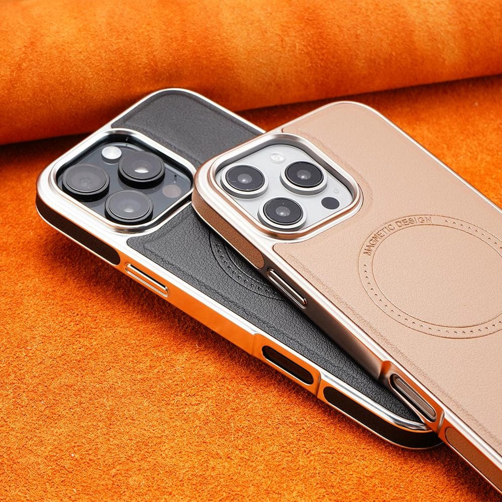 Luxury Magnetic Leather Case with MagSafe Enhanced Grip for iPhone