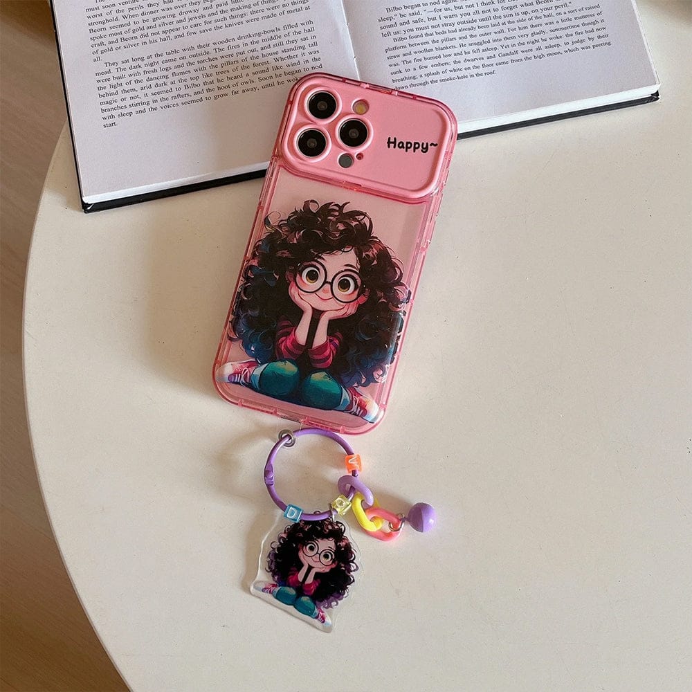 Combo Pack Of 3 Cartoon Geek Girl Mirror iPhone Case