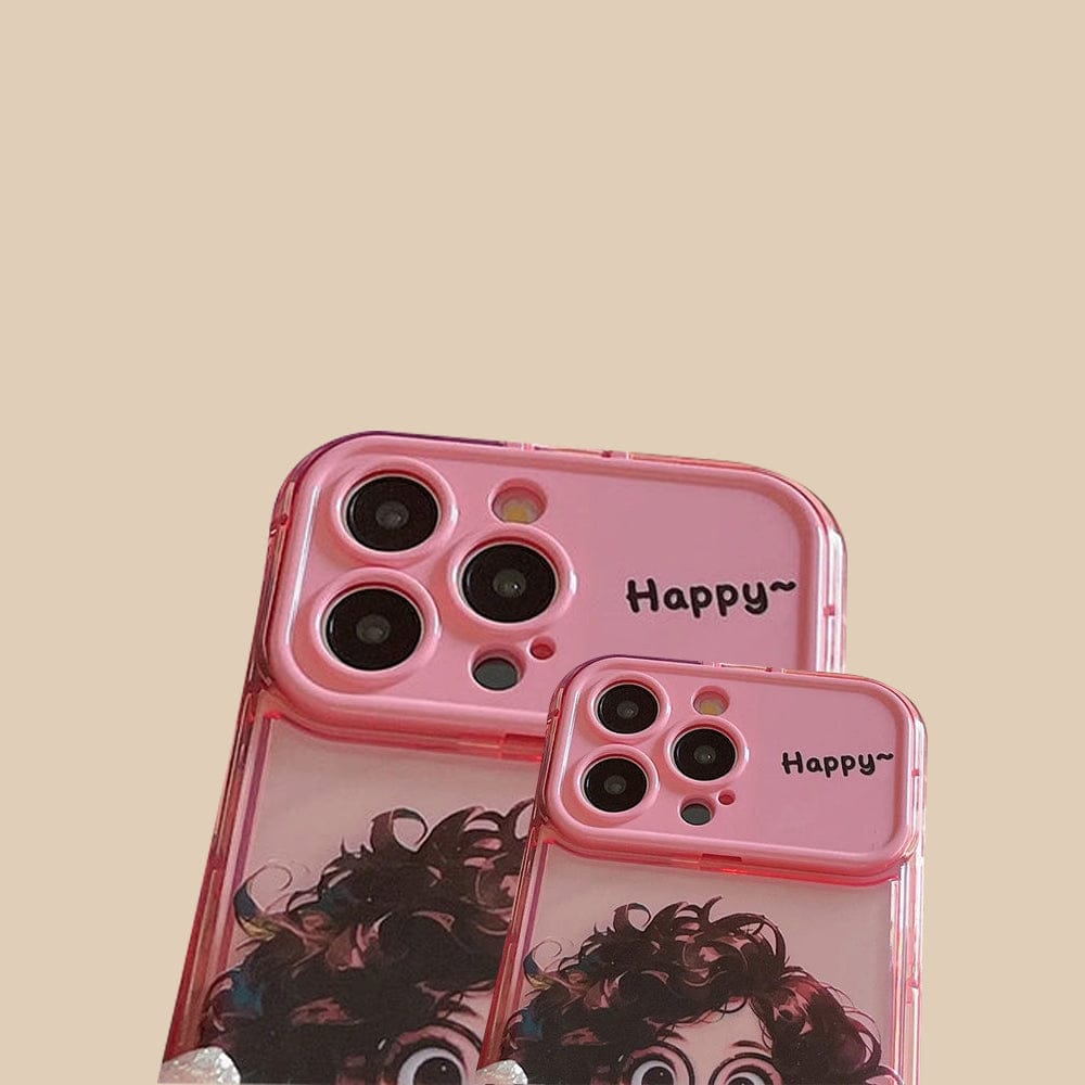 Combo Pack Of 3 Cartoon Geek Girl Mirror iPhone Case