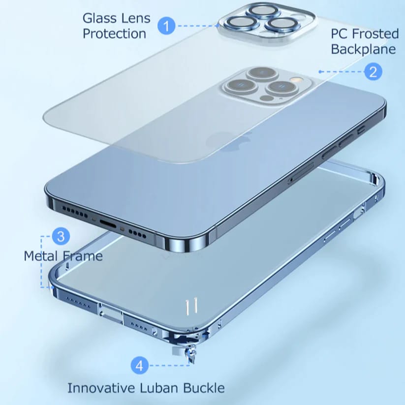 Translucent Metal Frame Matte Case for iPhone