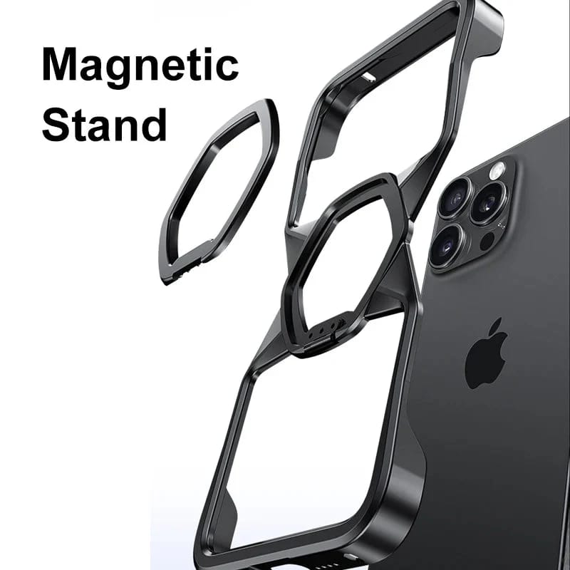 Hexa Shield Metallic Ring Stand Case for iPhone