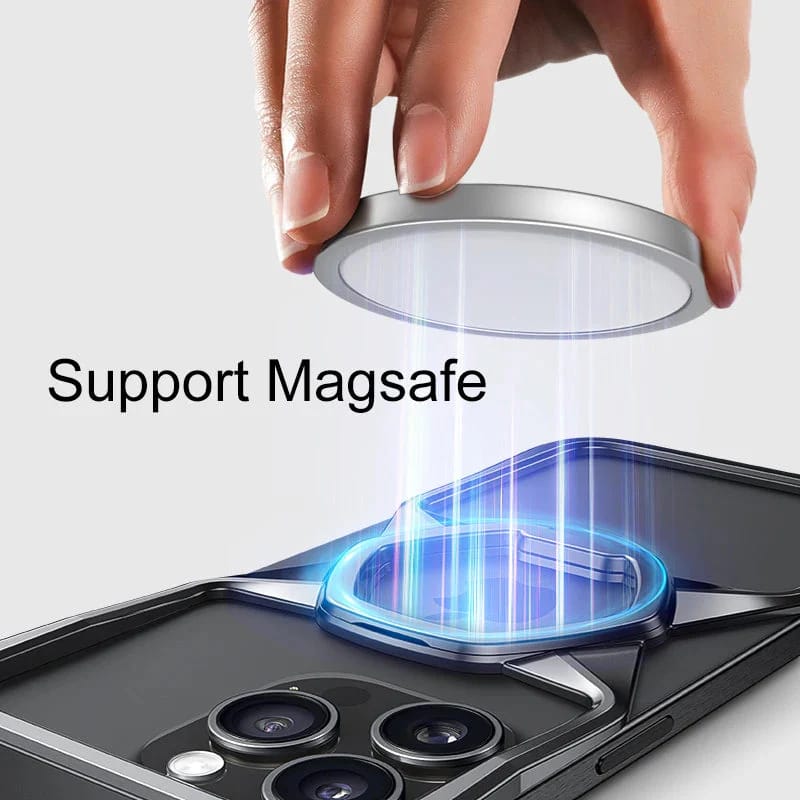 Hexa Shield Metallic Ring Stand Case for iPhone