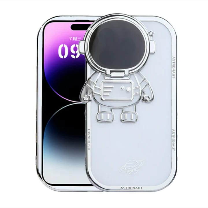 Astronaut Lens Bracket Electroplated Phone Case