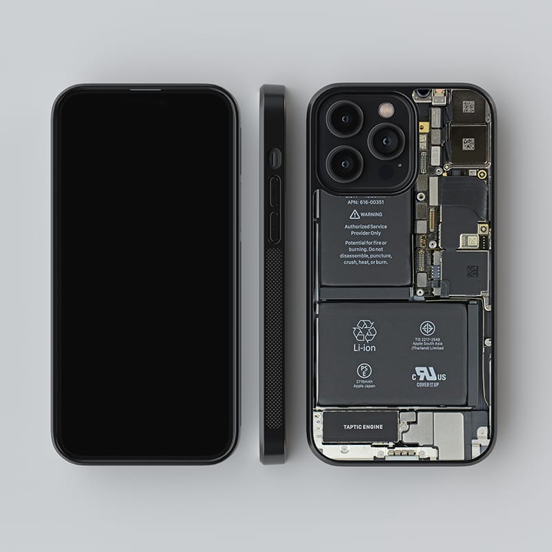 Phone Circuit X Ray Glass Case for iPhone