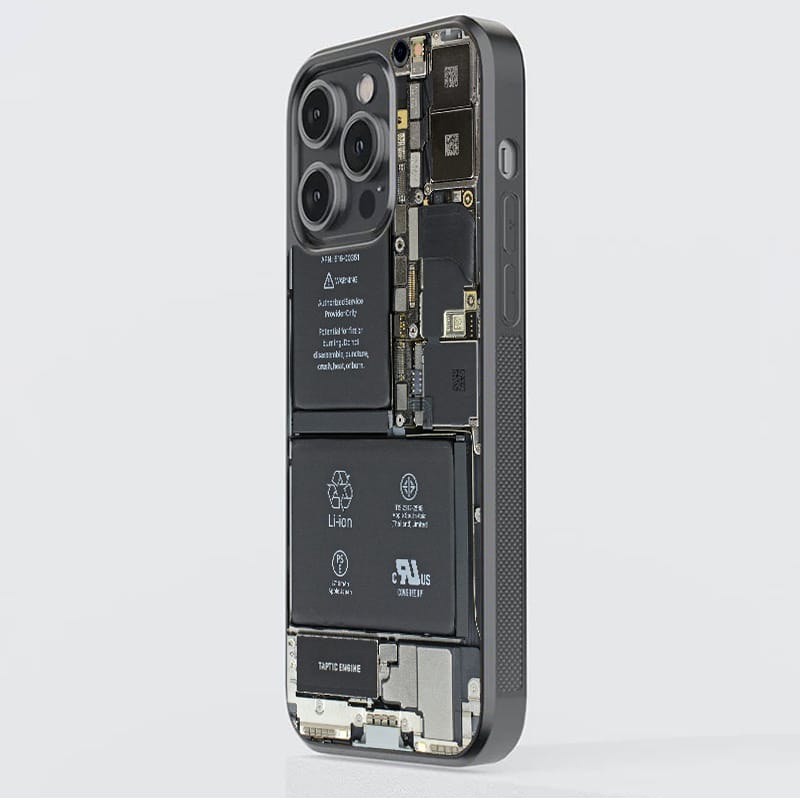 Phone Circuit X Ray Glass Case for iPhone