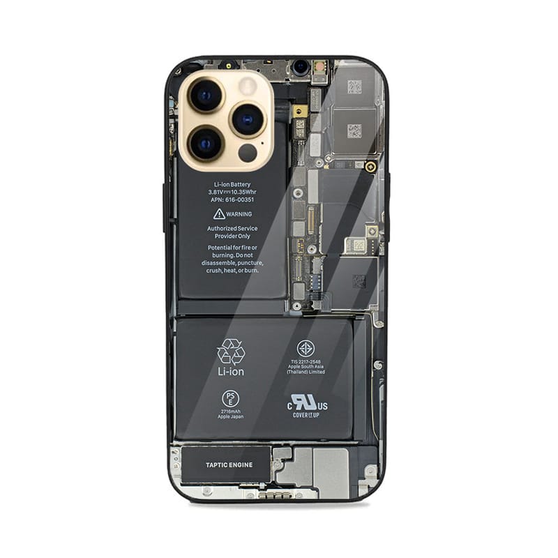 Phone Circuit X Ray Glass Case for iPhone