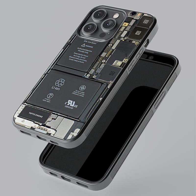 Phone Circuit X Ray Glass Case for iPhone