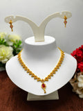 1 Gram Gold Plated Matte Finish Haram Necklace Combo for Women – Traditional Bridal Jewellery