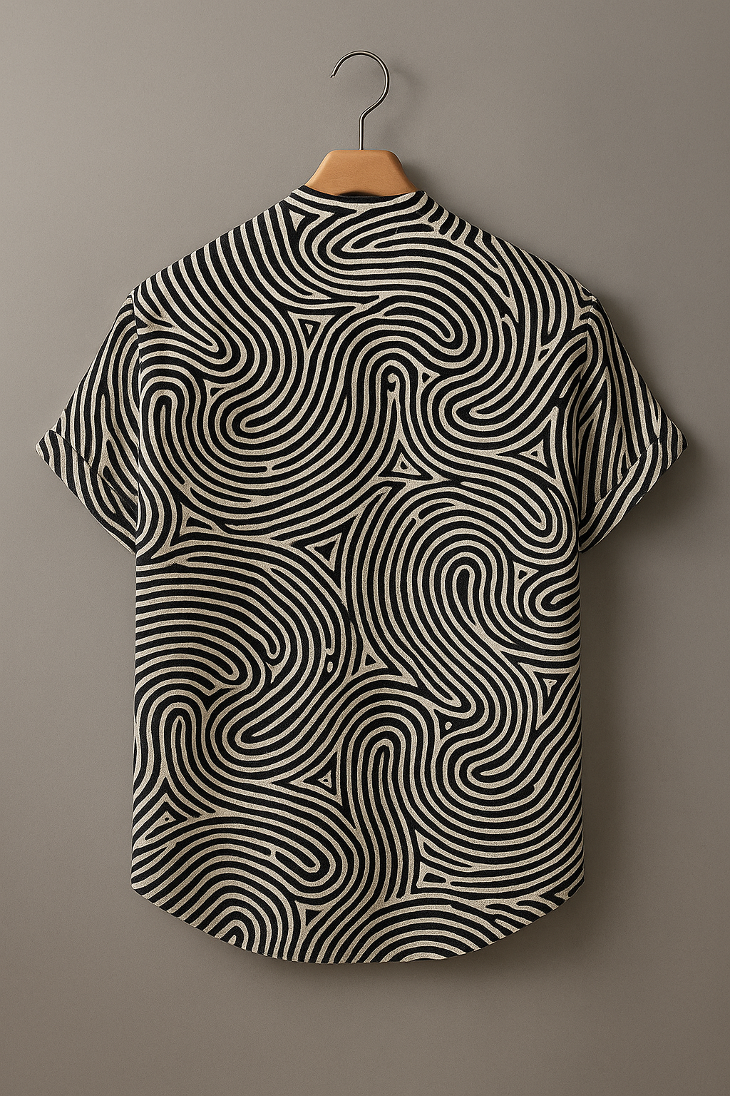 Men's Trendy Geometric Swirl Design Summer Shirt
